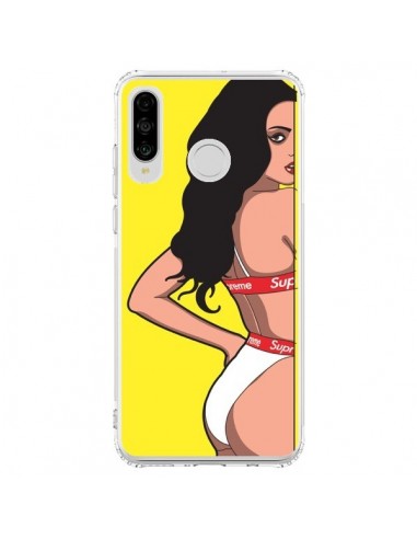 Coque Huawei P30 Lite Pop Art Femme Jaune - Mikadololo