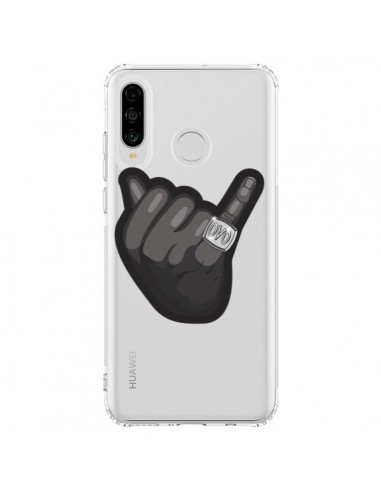 Coque Huawei P30 Lite OVO Ring bague Transparente - Mikadololo