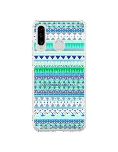 Coque Huawei P30 Lite Chenoa Bleu Azteque - Monica Martinez