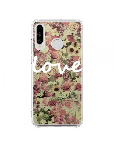 Coque Huawei P30 Lite Love Blanc Flower - Monica Martinez