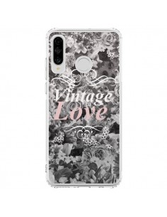 Coque Huawei P30 Lite Vintage Love Noir Flower - Monica...