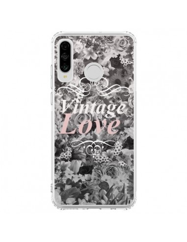 Coque Huawei P30 Lite Vintage Love Noir Flower - Monica Martinez