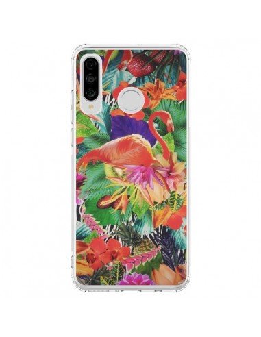 Coque Huawei P30 Lite Tropical Flamant Rose - Monica Martinez