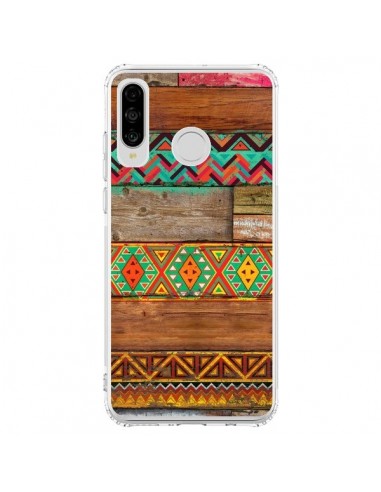 Coque Huawei P30 Lite Indian Wood Bois Azteque - Maximilian San