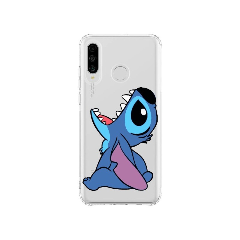 Coque Huawei P30 Lite Stitch de Lilo et Stitch Transparente