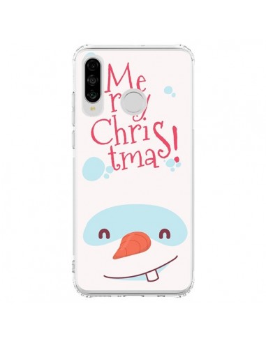 Coque Huawei P30 Lite Bonhomme de Neige Merry Christmas Noël - Nico