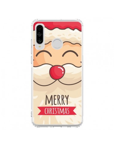 Coque Huawei P30 Lite Moustache du Père Noël Merry Christmas - Nico