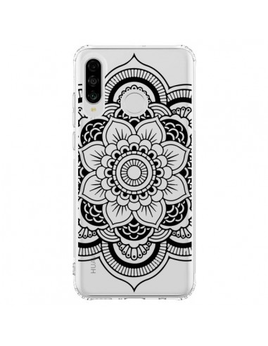 Coque Huawei P30 Lite Mandala Noir Azteque Transparente - Nico