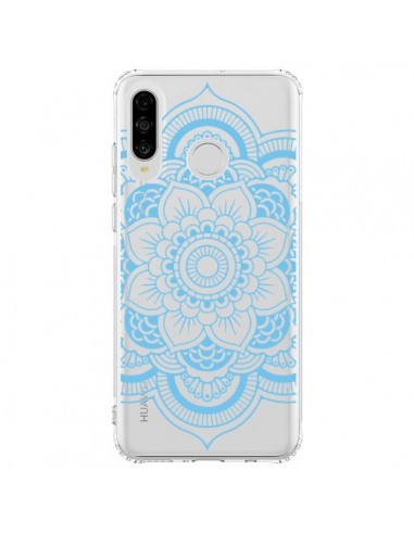 Coque Huawei P30 Lite Mandala Bleu Azteque Transparente - Nico