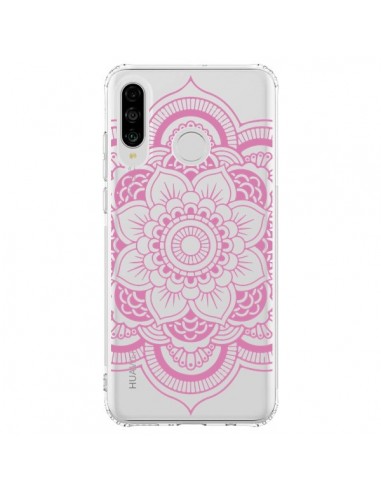 Coque Huawei P30 Lite Mandala Rose Clair Azteque Transparente - Nico