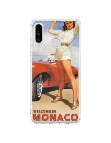Coque Huawei P30 Lite Welcome to Monaco Vintage Pin Up - Nico