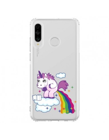 Coque Huawei P30 Lite Licorne Caca Arc en Ciel Transparente - Nico