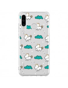 Coque Huawei P30 Lite Licorne et Nuages Transparente - Nico
