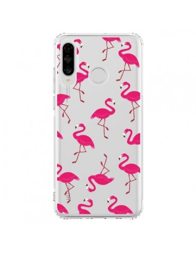 Coque Huawei P30 Lite flamant Rose et Flamingo Transparente - Nico