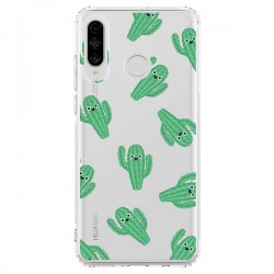 Coque Huawei P30 Lite Chute de Cactus Smiley Transparente...