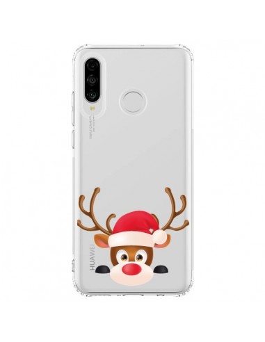 Coque Huawei P30 Lite Renne de Noël transparente - Nico
