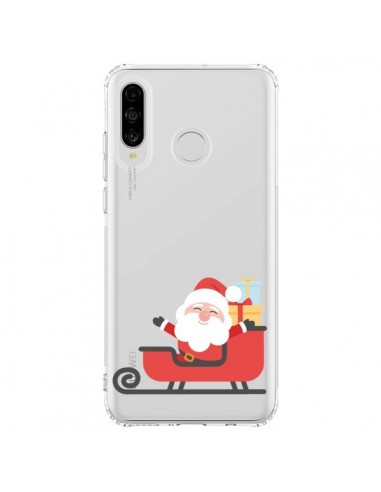 Coque Huawei P30 Lite Père Noël et son Traineau transparente - Nico