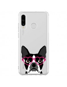 Coque Huawei P30 Lite Boston Terrier Lunettes Coeurs...