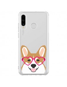 Coque Huawei P30 Lite Chien Marrant Lunettes Coeurs...