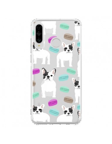 Coque Huawei P30 Lite Chiens Bulldog Français Macarons Transparente - Pet Friendly