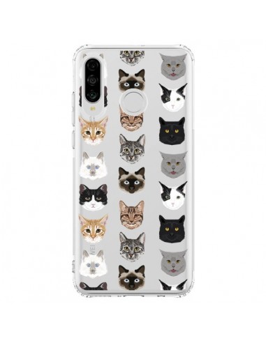 Coque Huawei P30 Lite Chats Transparente - Pet Friendly