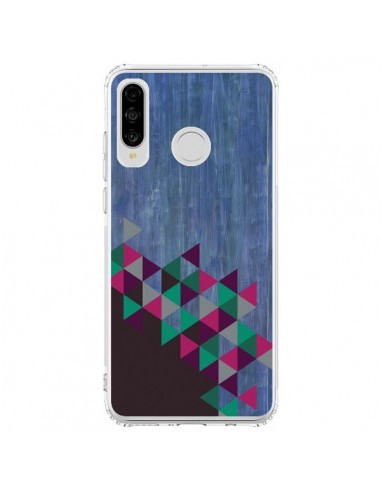 Coque Huawei P30 Lite Wood Bois Azteque Triangles Archiwoo - Pura Vida