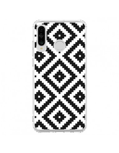 Coque Huawei P30 Lite Diamond Chevron Black and White - Pura Vida