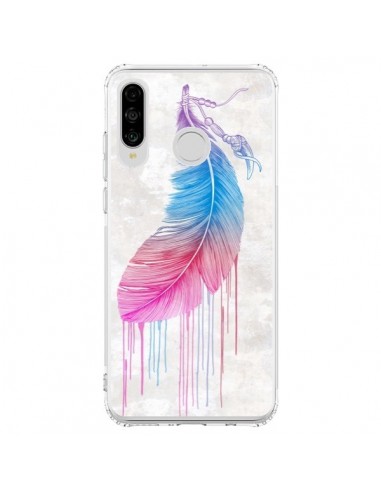 Coque Huawei P30 Lite Plume arc-en-ciel - Rachel Caldwell