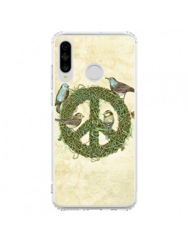 Coque Huawei P30 Lite Peace And Love Nature Oiseaux - Rachel Caldwell
