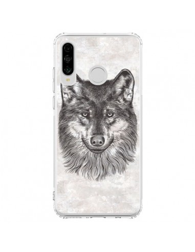 Coque Huawei P30 Lite Loup Gris - Rachel Caldwell