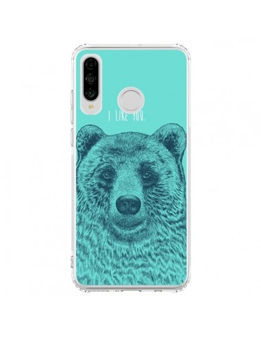 Coque Huawei P30 Lite Bear Ours I like You - Rachel Caldwell