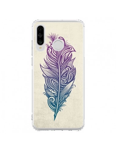 Coque Huawei P30 Lite Feather Plume Arc En Ciel - Rachel Caldwell