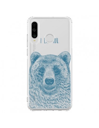 Coque Huawei P30 Lite I Love You Bear Ours Ourson Transparente - Rachel Caldwell