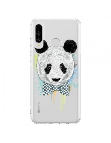 Coque Huawei P30 Lite Panda Noeud Papillon Transparente - Rachel Caldwell