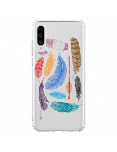 Coque Huawei P30 Lite Plume Feather Couleur Transparente - Rachel Caldwell