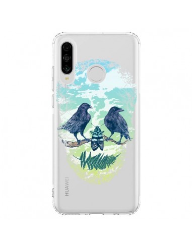 Coque Huawei P30 Lite Tête de Mort Nature Transparente - Rachel Caldwell