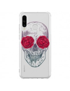 Coque Huawei P30 Lite Tête de Mort Rose Fleurs...