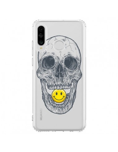 Coque Huawei P30 Lite Tête de Mort Smiley Transparente - Rachel Caldwell