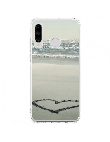 Coque Huawei P30 Lite Coeoeur Plage Beach Mer Sea Love Sable Sand - R Delean