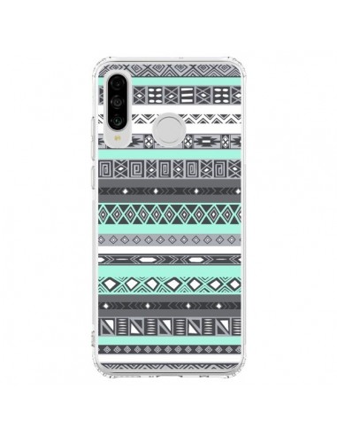 Coque Huawei P30 Lite Azteque Aztec Bleu Pastel - Rex Lambo