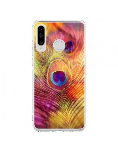 Coque Huawei P30 Lite Plume de Paon Multicolore - Sylvia Cook