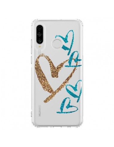 Coque Huawei P30 Lite Coeurs Heart Love Amour Transparente - Sylvia Cook