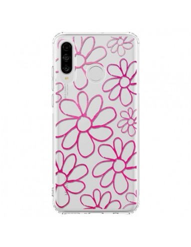 Coque Huawei P30 Lite Flower Garden Pink Fleur Transparente - Sylvia Cook