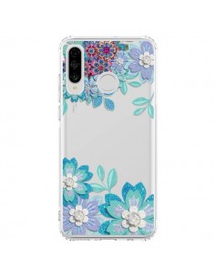 Coque Huawei P30 Lite Winter Flower Bleu, Fleurs d'Hiver...