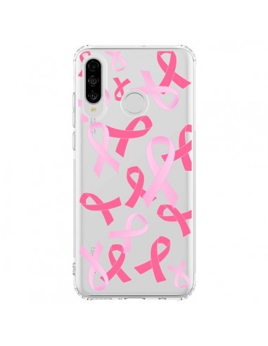 Coque Huawei P30 Lite Pink Ribbons Ruban Rose Transparente - Sylvia Cook