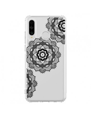 Coque Huawei P30 Lite Triple Mandala Noir Black Transparente - Sylvia Cook