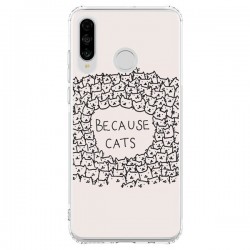 Coque Huawei P30 Lite Because Cats chat - Santiago Taberna