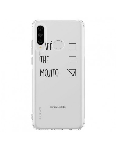 Coque Huawei P30 Lite Café, Thé et Mojito Transparente - Les Vilaines Filles