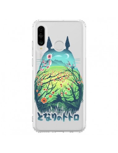 Coque Huawei P30 Lite Totoro Manga Flower Transparente - Victor Vercesi