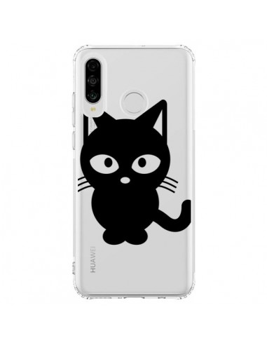 Coque Huawei P30 Lite Chat Noir Cat Transparente - Yohan B.